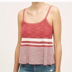 Anthropologie Moth Nuru Striped Knit Tank Top